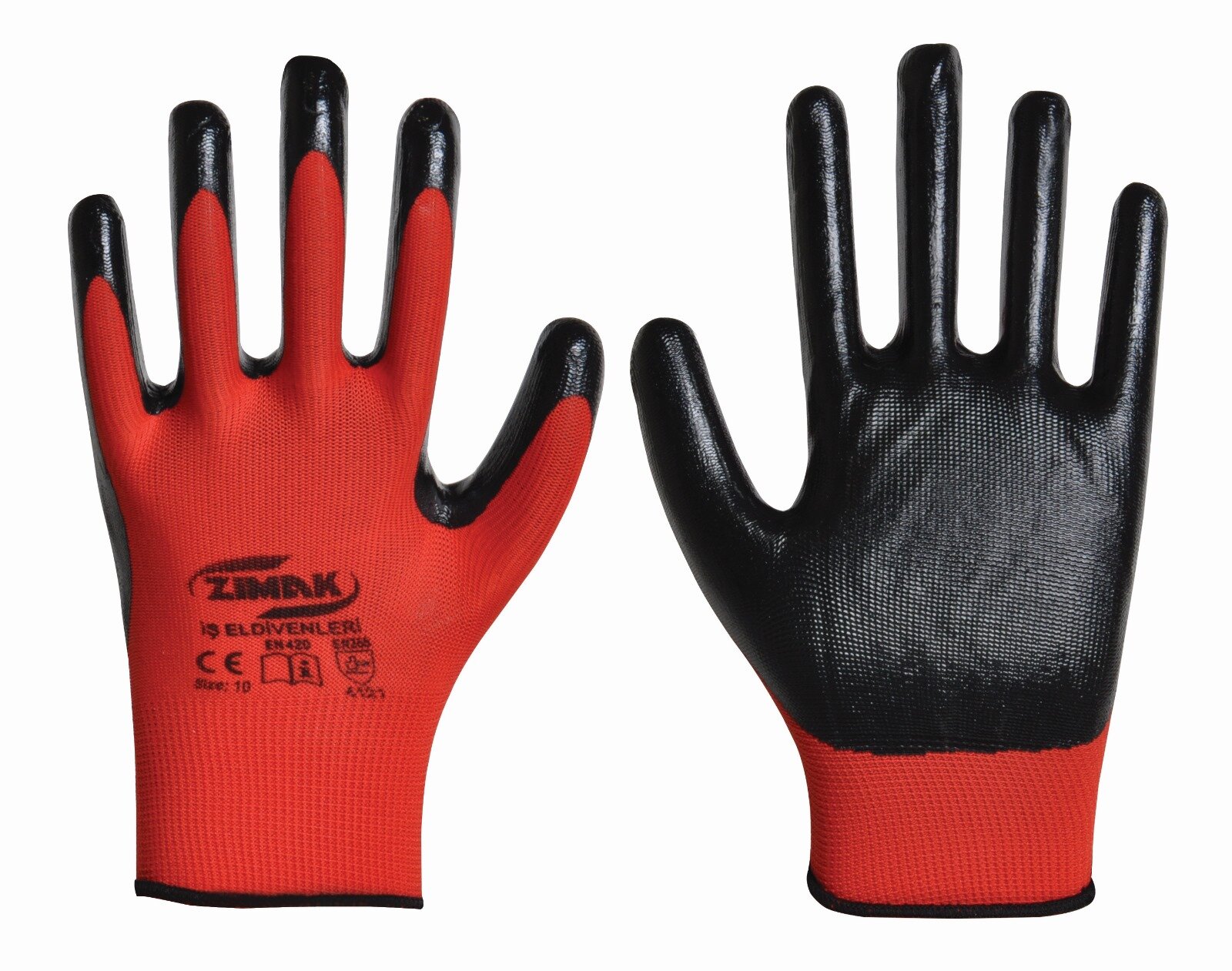 153327.jpg EL-100 KIRMİZİ SİYAH LATEKS ELDİVEN - Görsel 1