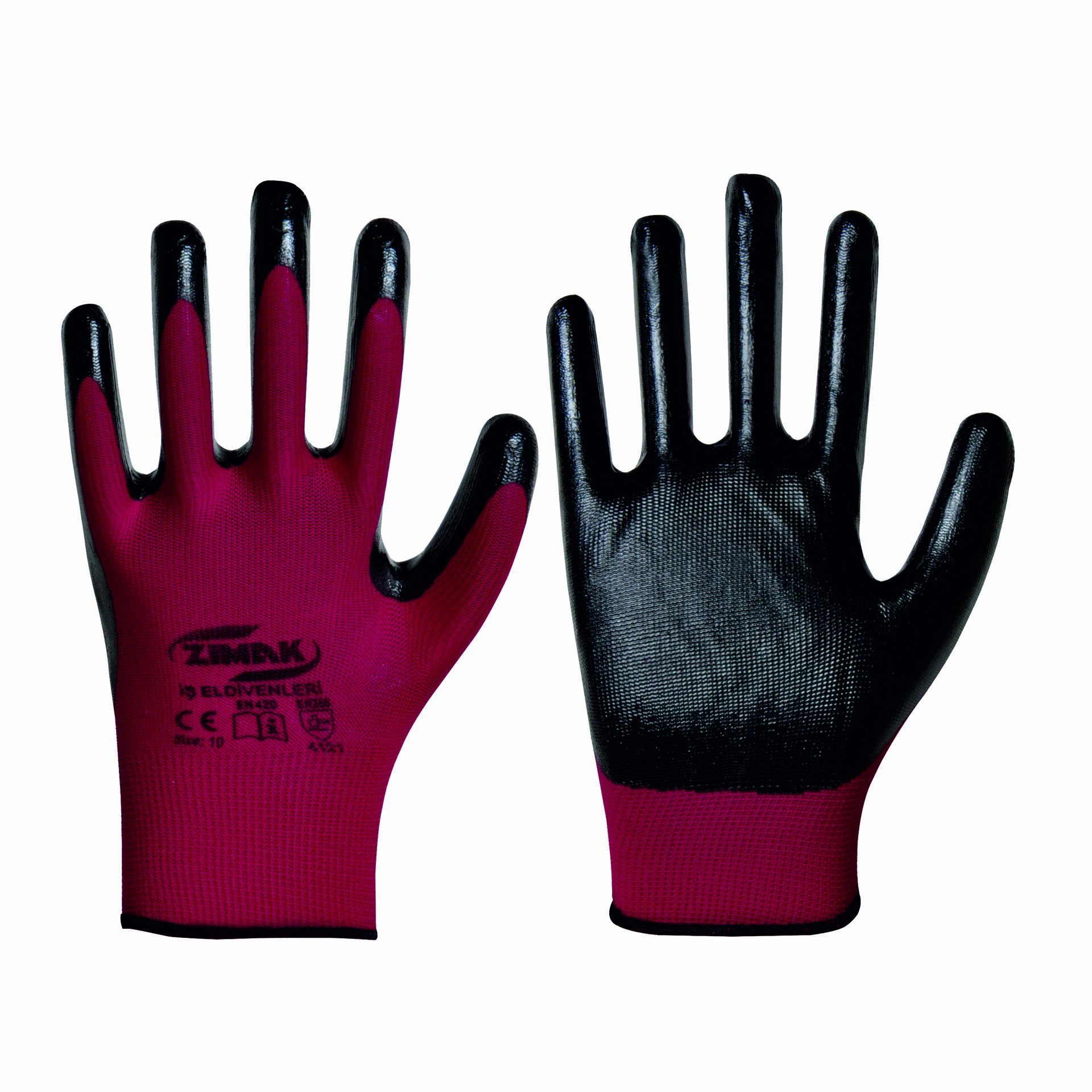 EL-135.jpg EL-135 BORDO SİYAH DÜZ ELDİVEN - Görsel 1